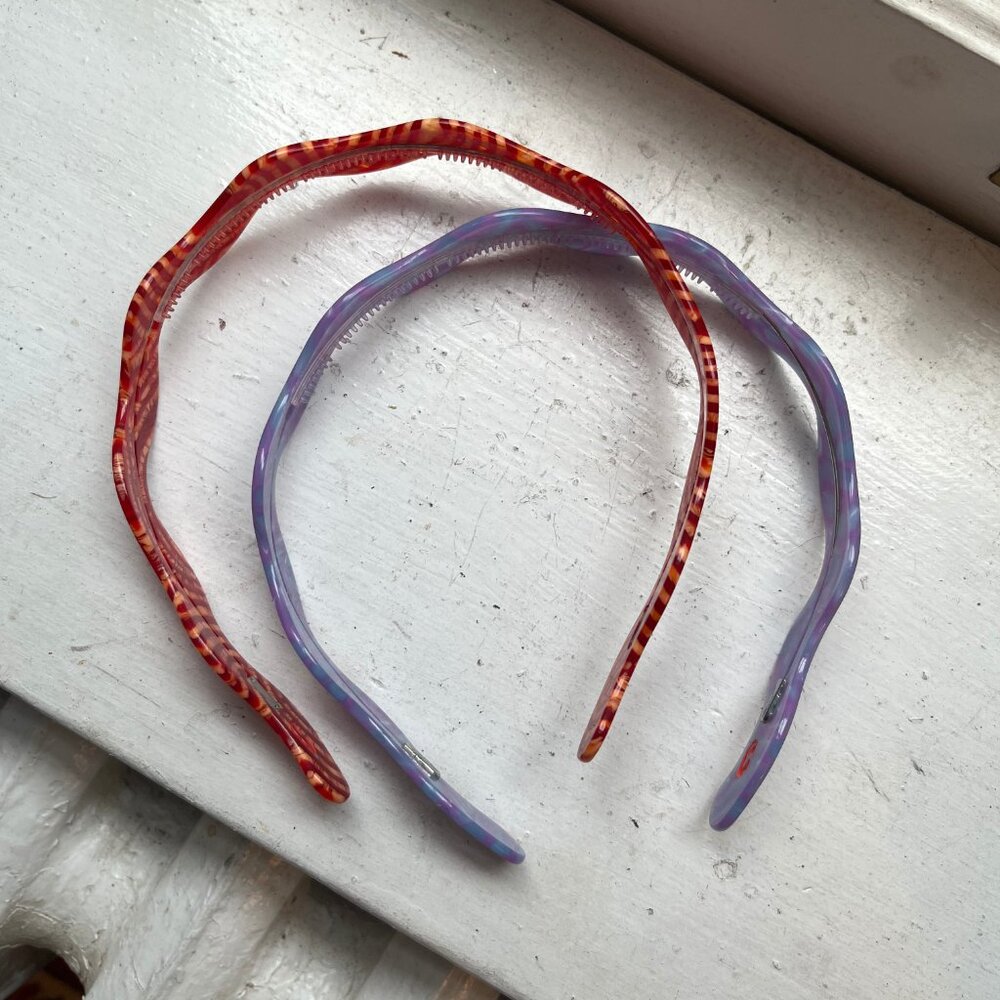 Chunks Wavy Headbands in Redwood and Blueberry